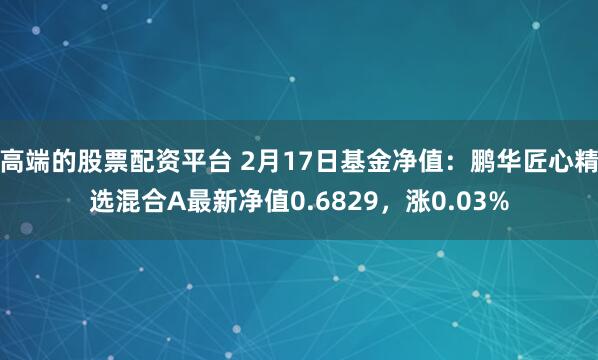 高端的股票配资平台 2月17日基金净值：鹏华匠心精选混合A最新净值0.6829，涨0.03%